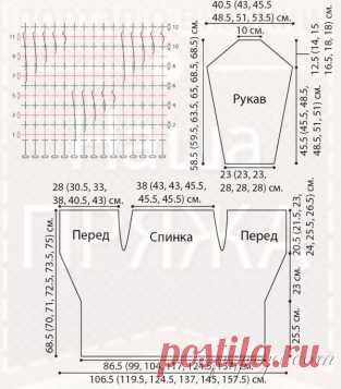 Теплый жакет крючком узором «Диагональная ёлочка»