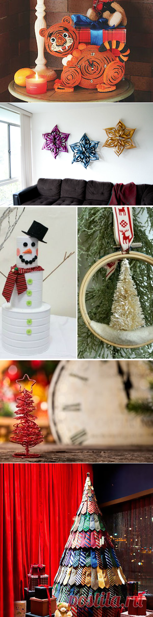 Гигантские снежинки, которые радуют  Необычные елки на работе        1 0 новогодних украшений из ничего  Как модно и просто украсить елку?
 Подарочный бант в стиле Тиффани.