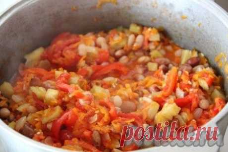 Рецепт салата с фасолью на зиму