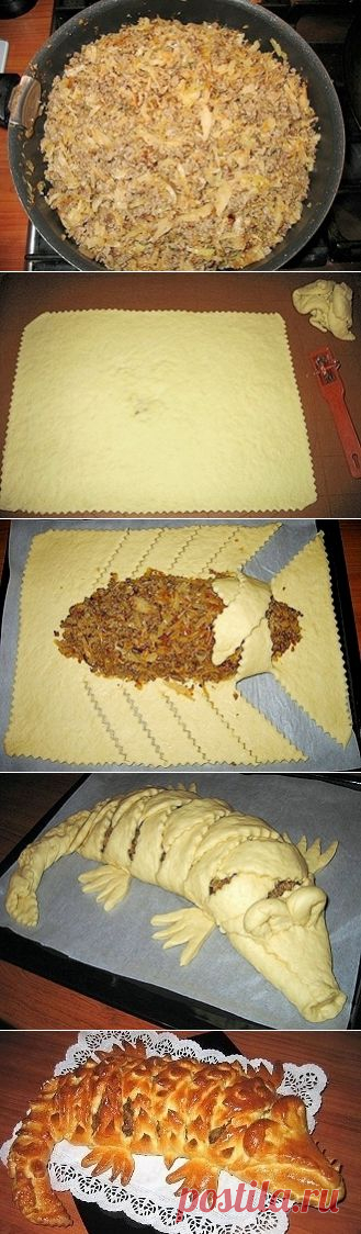 Мясной  пирог  "Крокодил" | БУДЕТ ВКУСНО!
