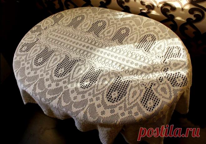 Скатерть овальная крючком: 5 моделей со схемами и описанием