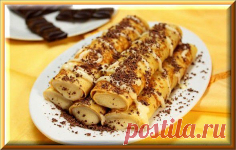Блинчики с кремом из манки и шоколадом | Ода Кулинарии