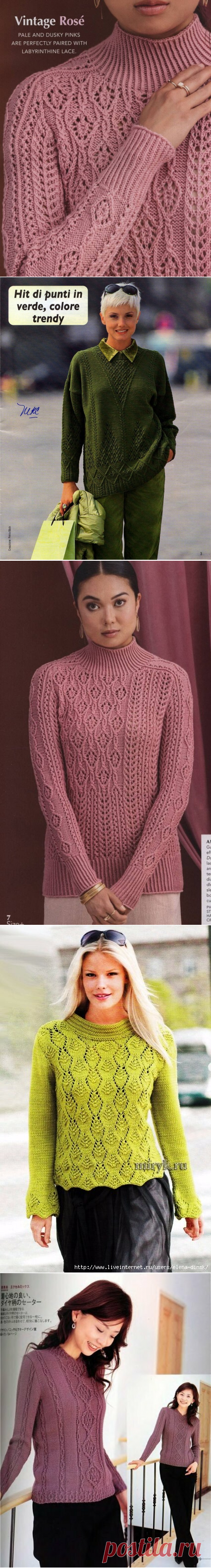 Джемперы. 2 часть. Вязание спицами. Схемы. | Марусино рукоделие | Яндекс Дзен