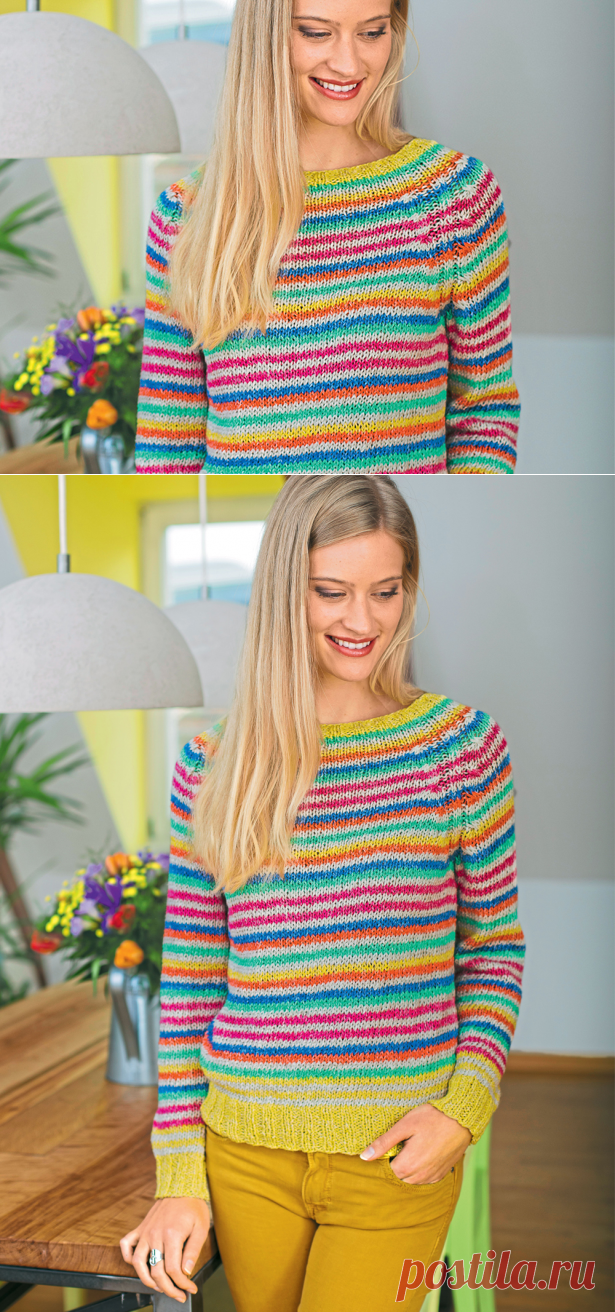 Джемпер в полоску в технике нукинг - схема вязания крючком. Вяжем Джемперы на Verena.ru