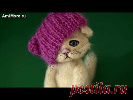 Амигуруми: схема Котик в шапочке. Игрушки вязаные крючком - Free crochet patterns.