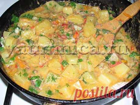 Рецепт тушеной картошки с тушенкой и овощами