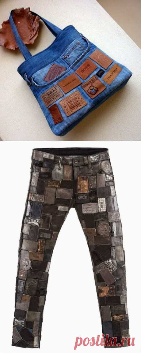 Стильное применение лейблов от джинсов
