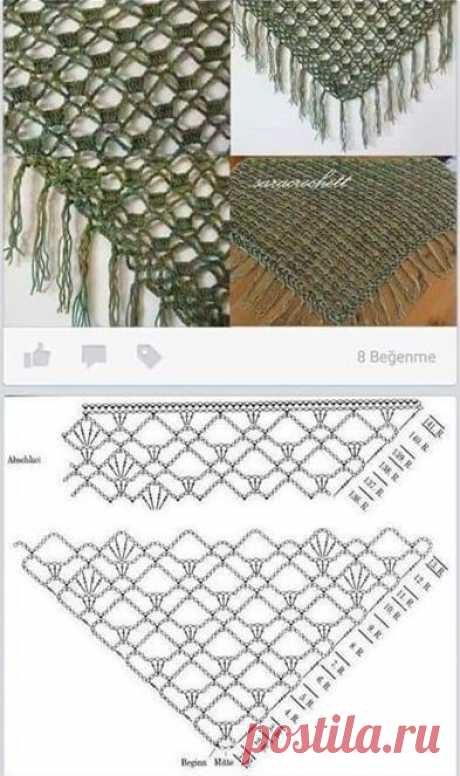 Симпатичная шаль крючком