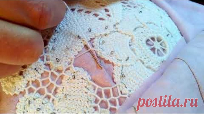 Как я шью сеточку в ирландском кружеве. Irish Crochet Lace & Needle lace