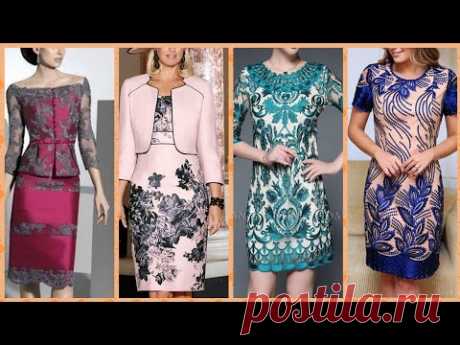 (8288) Outstanding lace net fabric decorated plus size body cone dress designs - YouTube
