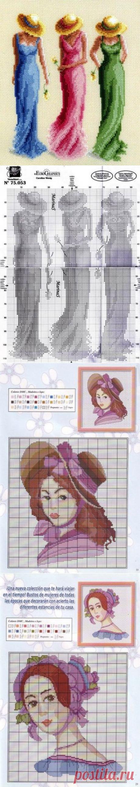 ДАМЫ. ВЫШИВКА КРЕСТОМ...