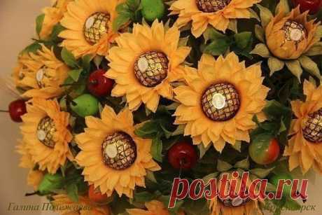 Сладкие подсолнухи с конфетками