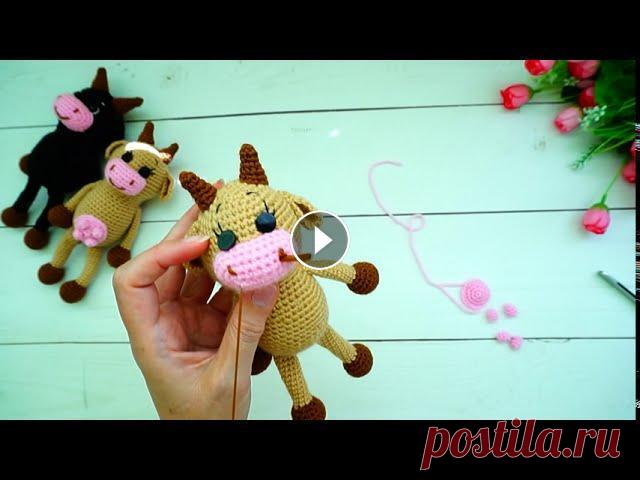 Корова крючком .Бык - bull .Символ 2021 своими руками .Amigurumi .Crochet  .Часть 3 Корова или бык крючком - ЛЕГКО. В этом подробном МК вы свяжите сувенир 2021 года ( в технике амигуруми ) для своих родных и близких.В этом видео мы бу...