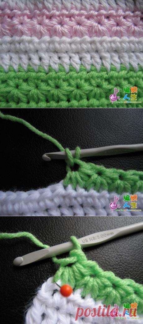 Узор цветочный крючком..