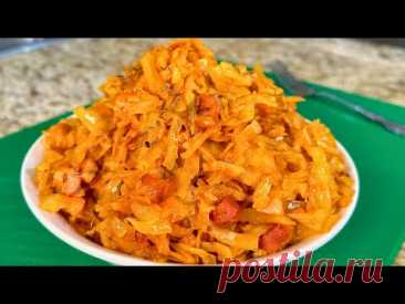 Вкусная Тушеная капуста на сковороде. Рецепты из капусты на ужин. Тушеная капуста Быстро и Просто.