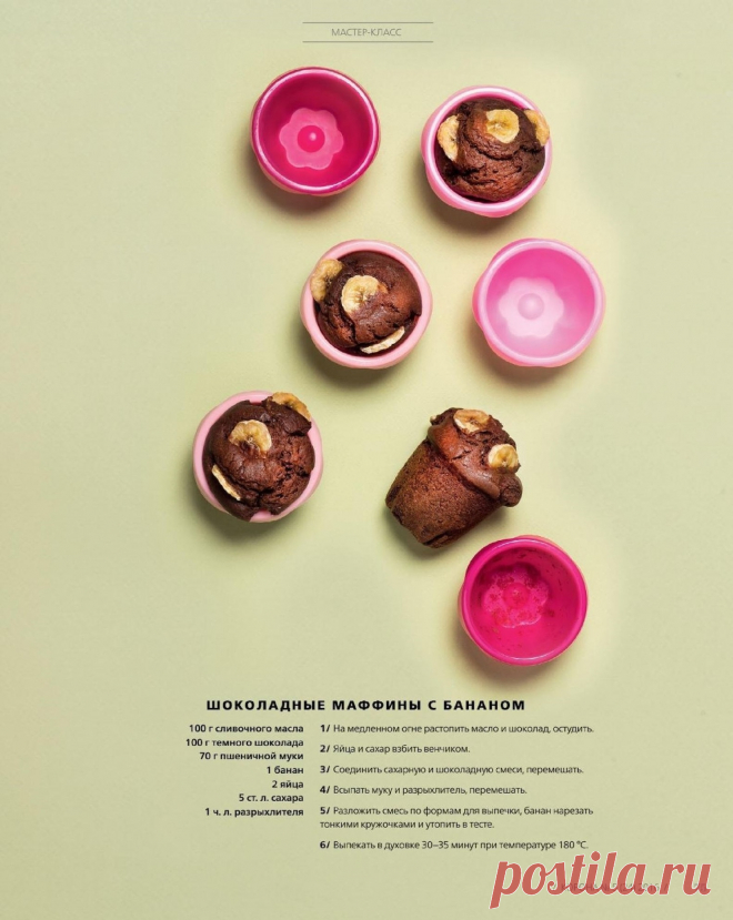 Шоколадные маффины с бананом