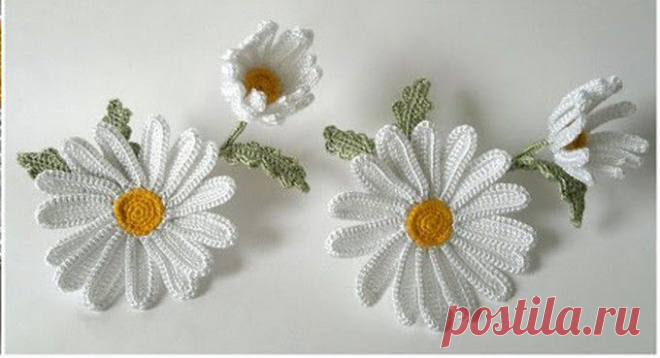 Ромашки крючком. Мастер-класс от KSENIYANIK. | razpetelka.ru