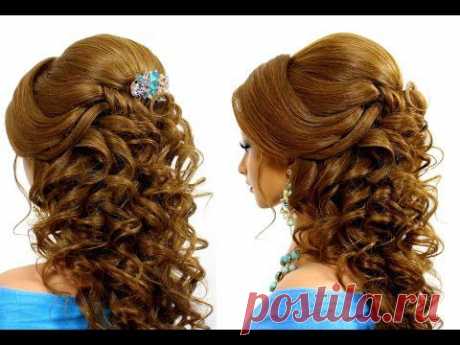 Romantic hairstyles for medium long hair. Bridal wedding hairstyles. - YouTube