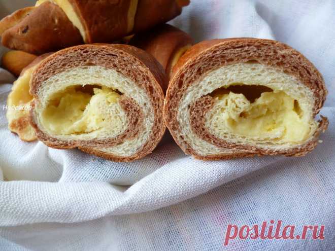 Островок вкуса: Двухцветные рогалики с заварным лимонным кремом