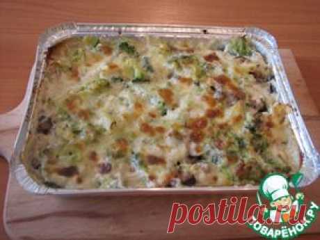 Курица в духовке-с овощами, грибами, в сливках под сыром - кулинарный рецепт