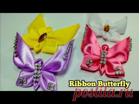 171) DIY || How to make butterfly from ribbon || Ribbon Brooches