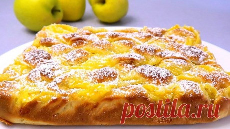 Яблочный пирог с заварным кремом. Вкуснее шарлотки Пирог получается очень нежным за счет яблок и  классического заварного крема. Для приготовления крема вам потребуются такие ингредиенты: — молоко, 250 мл; — сахар, 50 г; — яйцо,...
