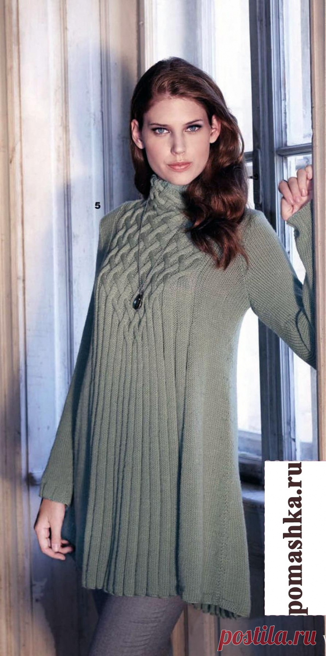 Туника с вертикальным узором (Вязание спицами) — Ромашка — Вязание для всех