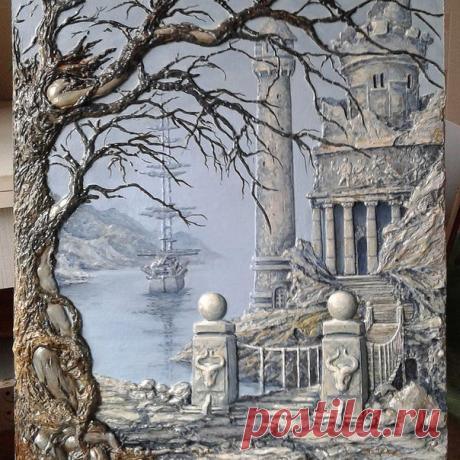 Создаем барельеф «Старый маяк» 
 https://www.livemaster.ru/topic/2174823-sozdaem-barel.. 

Смотрела на рождение шедевра затаив дыхание