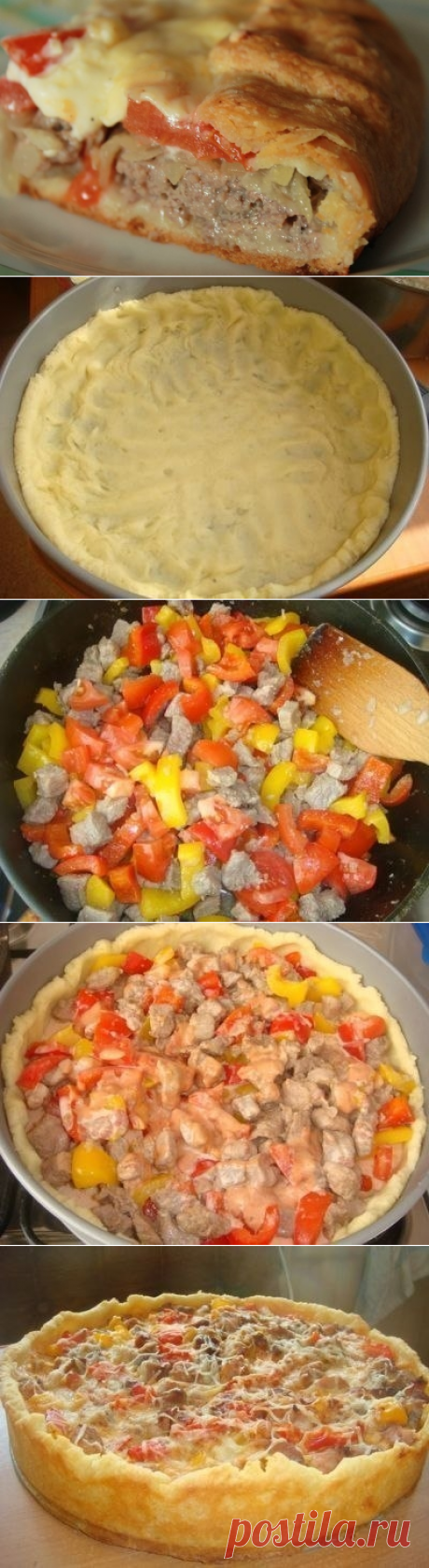 Как приготовить открытый мясной пирог - рецепт, ингредиенты и фотографии