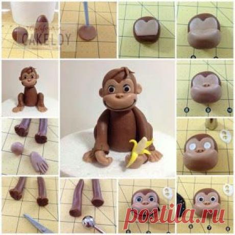 Подарки своими руками.Дизайн .Модные тенденции.: Делаем  обезьяну-символ 2016 из пластики.
Найдено на https://podarok-present.blogspot.com/2015/08/2016.html