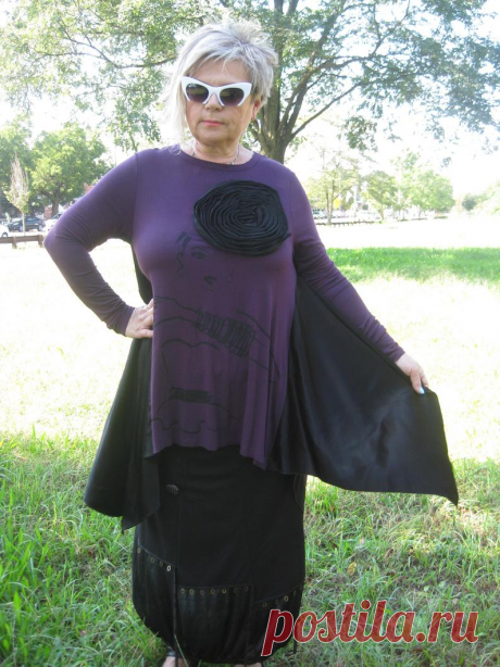 Asymmetrical Purple/Black long Tunic | Etsy