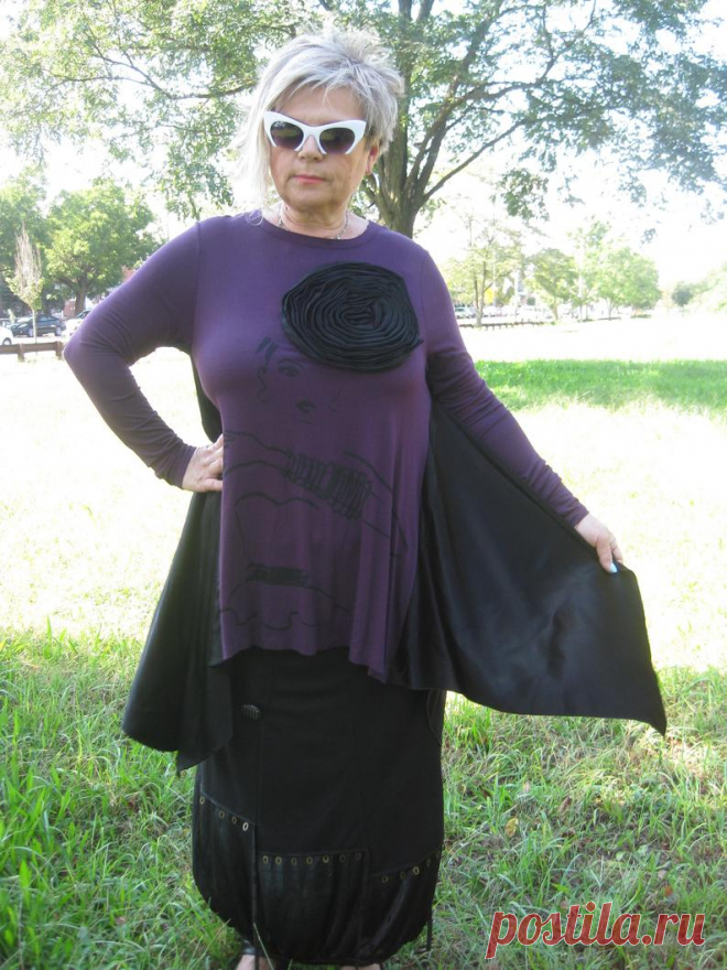 Asymmetrical Purple/Black long Tunic | Etsy