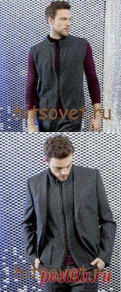 Жилет мужской спицами с описанием