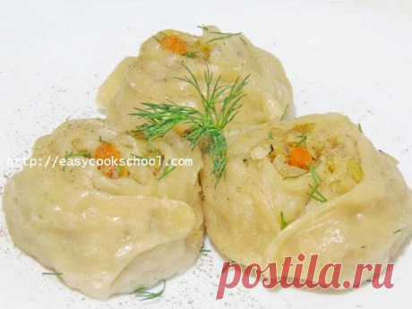 Постные манты с овощной начинкой - очень вкусный рецепт