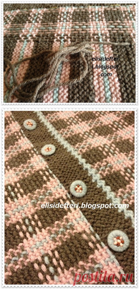 интересная идея штопки вязаного полотна