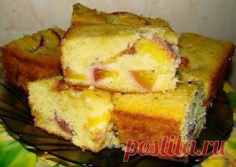 Кулинарные рецепты : Вкуснейший пирог с персиками (или другой ягодой)