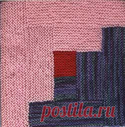 Вязание Pattern: Log Cabin афганскую площадь