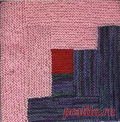 Вязание Pattern: Log Cabin афганскую площадь