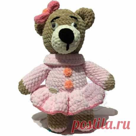 Детская игрушка Медведица в шикарном розовом платье, 30 см. Детская игрушка Медведица в шикарном розовом платье, 30 см - выполненная из плюшевой пряжи. Очень красивая и симпатичная. За основу взята плюшевая пряжа бежевого цвета, платье выполнено в розовом цвете. На платье расположены украшения в виде цветочков. Купить игрушку недорого!