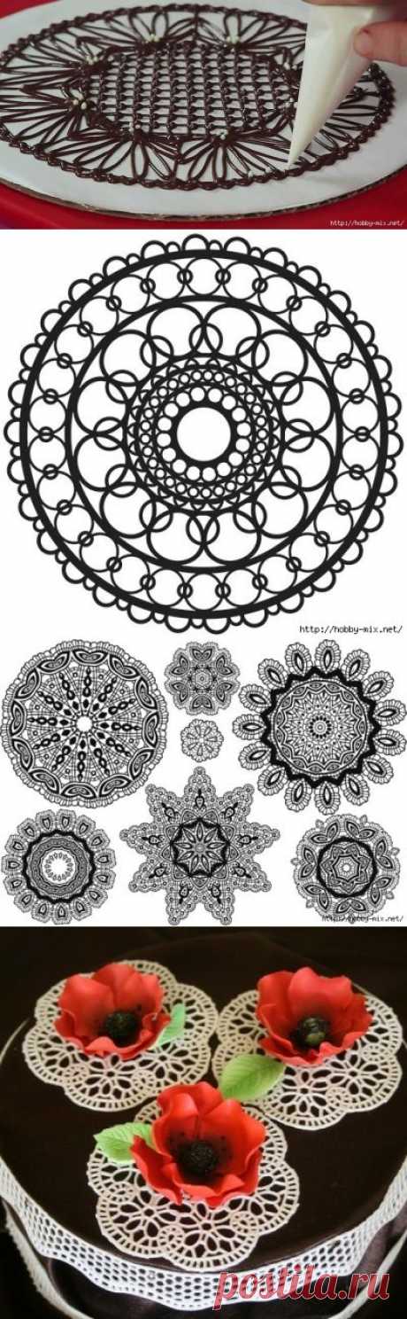 Как сделать шоколадные кружевные салфетки