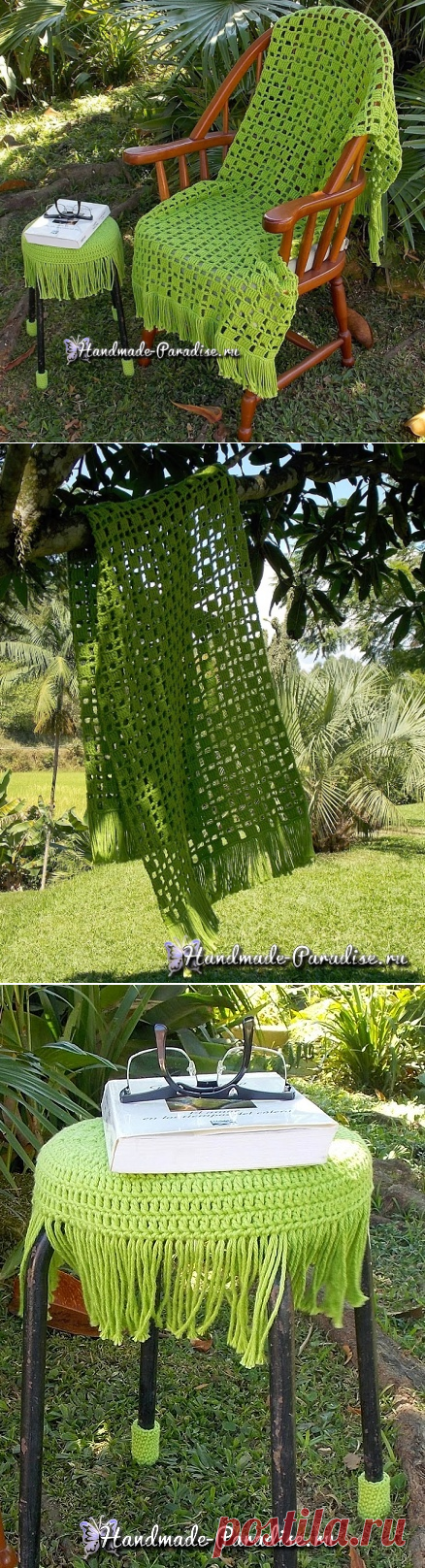 Вяжем крючком накидку для кресла - Handmade-Paradise