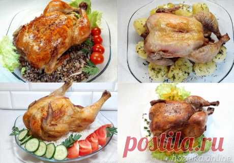 Курица в духовке целиком - 7 рецептов с хрустящей корочкой