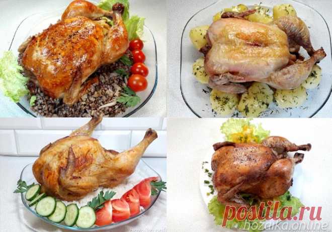 Курица в духовке целиком - 7 рецептов с хрустящей корочкой