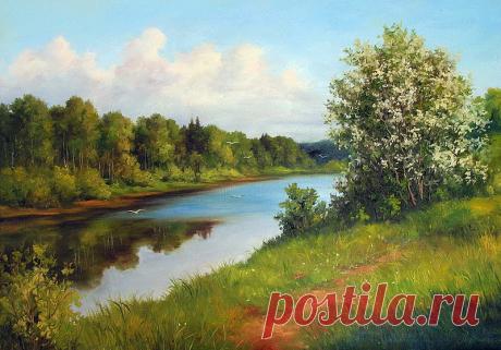 Деревенские просторы.Художник Курицын Сергей Павлович.