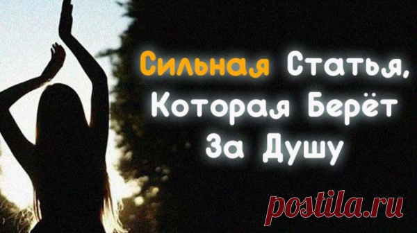 Сильная Статья, Которая Берёт За Душу