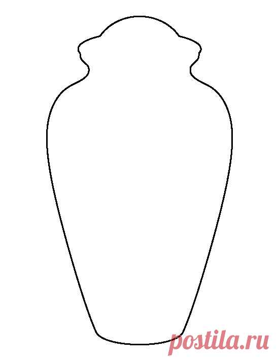 Free printable urn pattern. Cut out the shape and use it for coloring, crafts, stencils, and more.