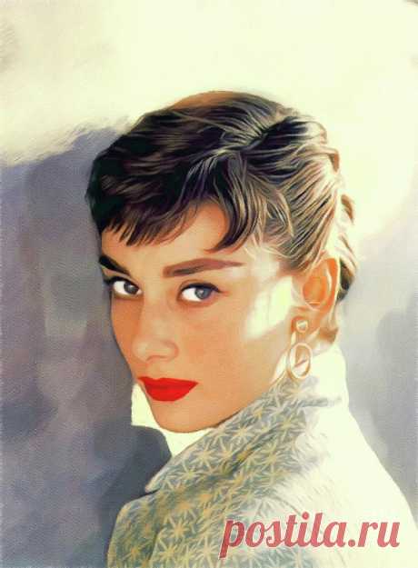 Audrey Hepburn, Vintage Movie Star by Esoterica Art Agency Audrey Hepburn, Vintage Movie Star Painting by Esoterica Art Agency