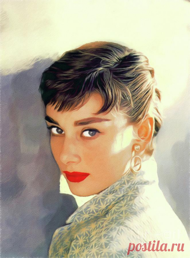 Audrey Hepburn, Vintage Movie Star by Esoterica Art Agency Audrey Hepburn, Vintage Movie Star Painting by Esoterica Art Agency