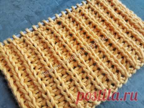 Полупатентная резинка спицами / Очень простой и легкий узор для начинающих | Вязание спицами CozyHands | Яндекс Дзен
