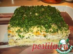 Селедочный торт на вафельных коржах - кулинарный рецепт